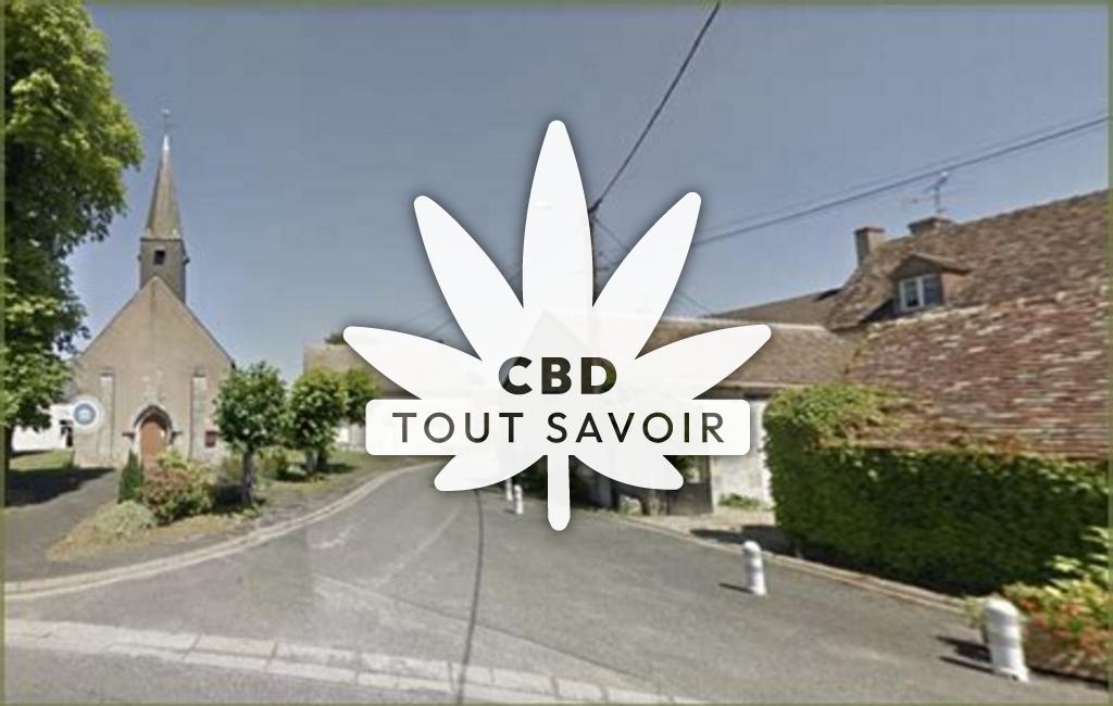 Village à Saint-Laurent-des-Bois avec feuille Cannabis CBD