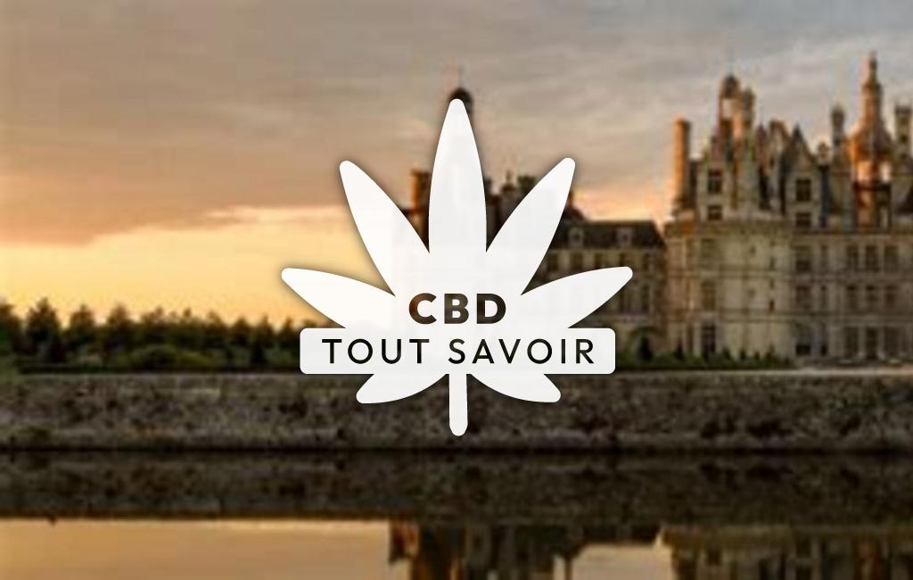 Village à Fontaine-Raoul avec feuille Cannabis CBD