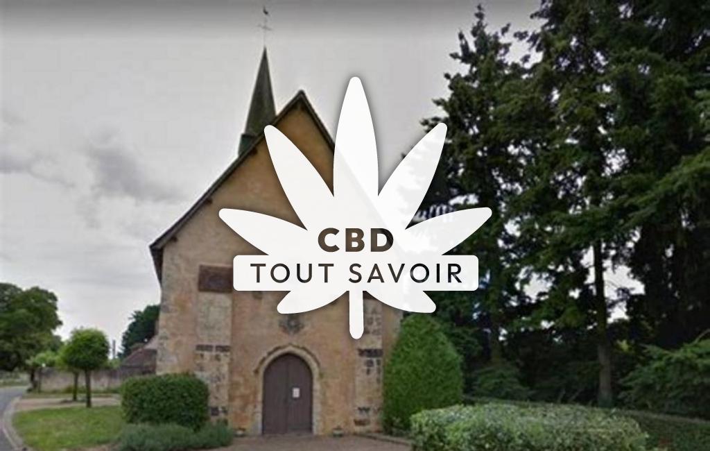 Village à Villebout avec feuille Cannabis CBD