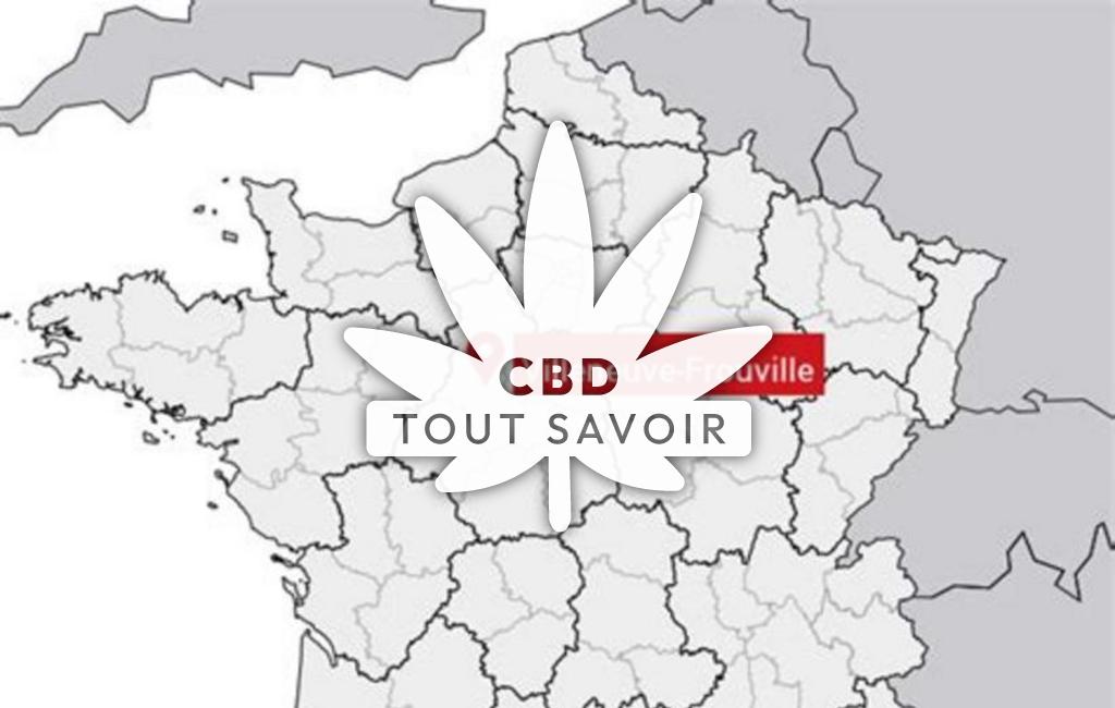 Village à Villeneuve-Frouville avec feuille Cannabis CBD