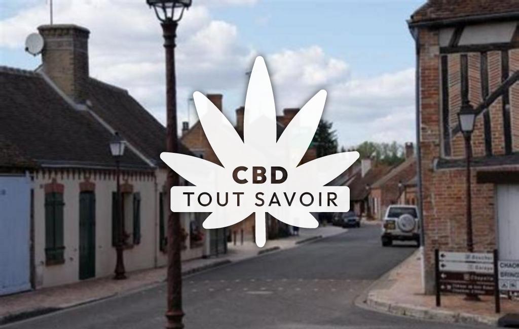 Village à Pierrefitte-sur-Sauldre avec feuille Cannabis CBD