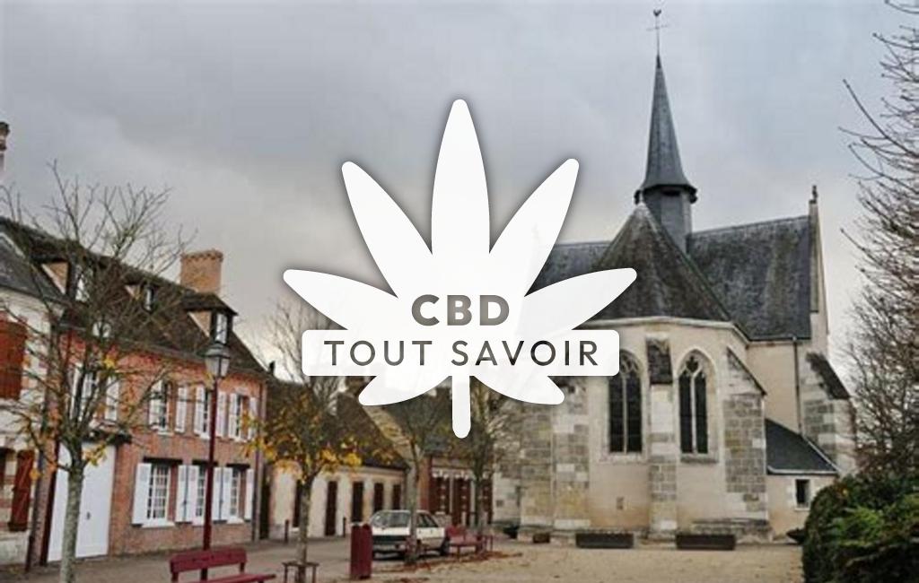 Village à Selles-Saint-Denis avec feuille Cannabis CBD