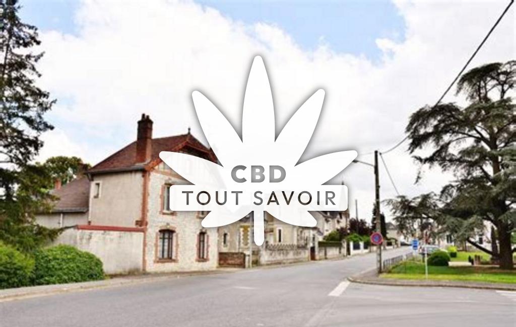 Village à Saint-Amand-Longpre avec feuille Cannabis CBD