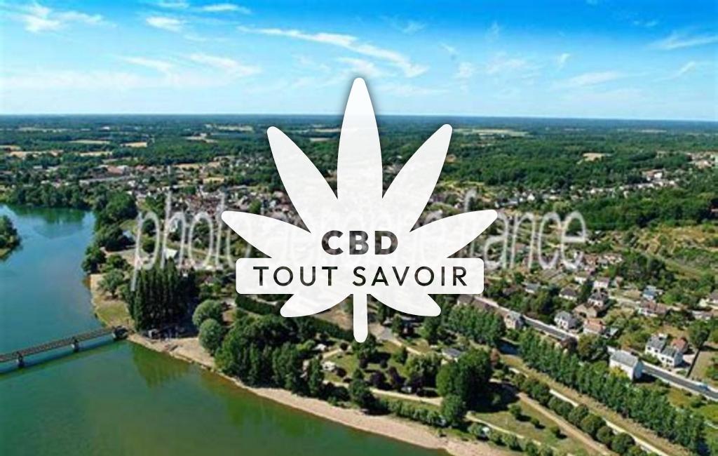 Village à Chatres-sur-Cher avec feuille Cannabis CBD