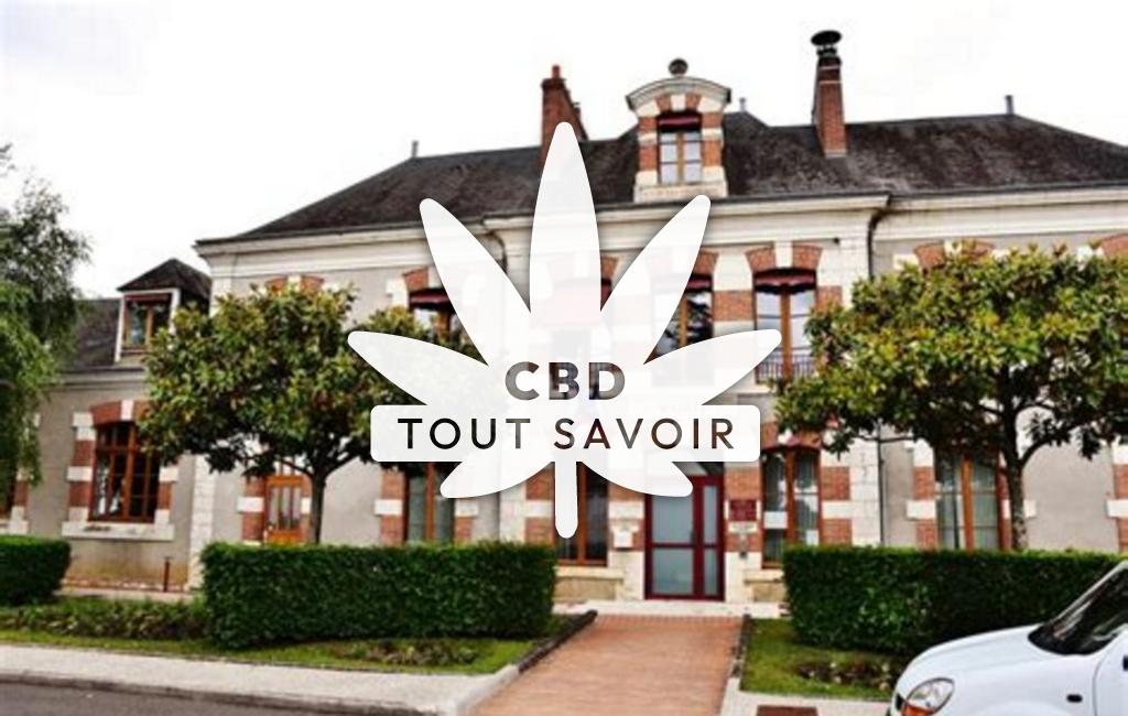 Village à Saint-Gervais-la-Foret avec feuille Cannabis CBD