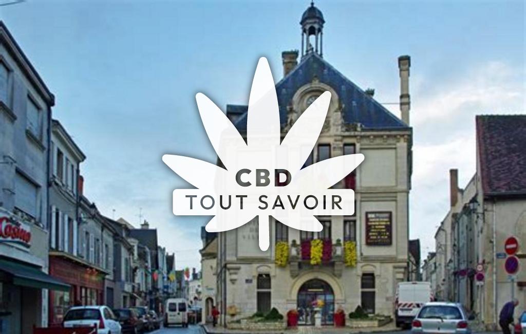 Village à Faverolles-sur-Cher avec feuille Cannabis CBD