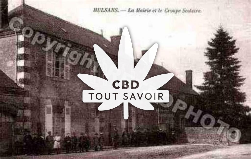 Village à Mulsans avec feuille Cannabis CBD
