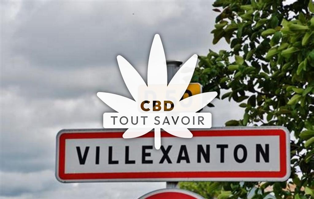 Village à Villexanton avec feuille Cannabis CBD