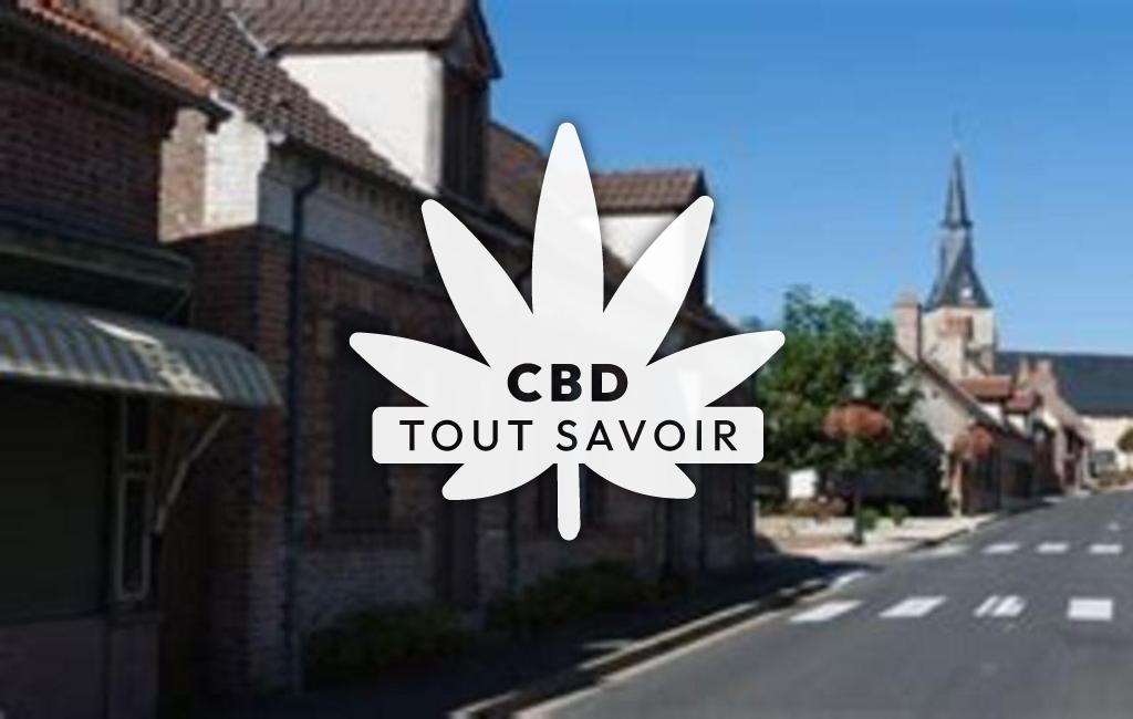 Village à Chaumont-sur-Tharonne avec feuille Cannabis CBD