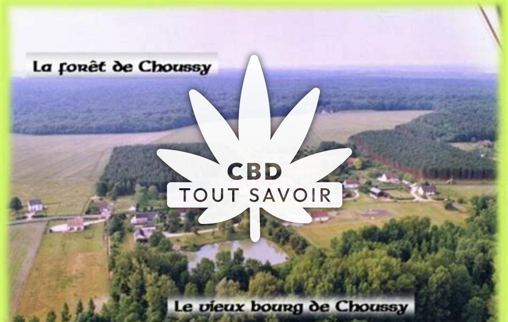 Village à Choussy avec feuille Cannabis CBD