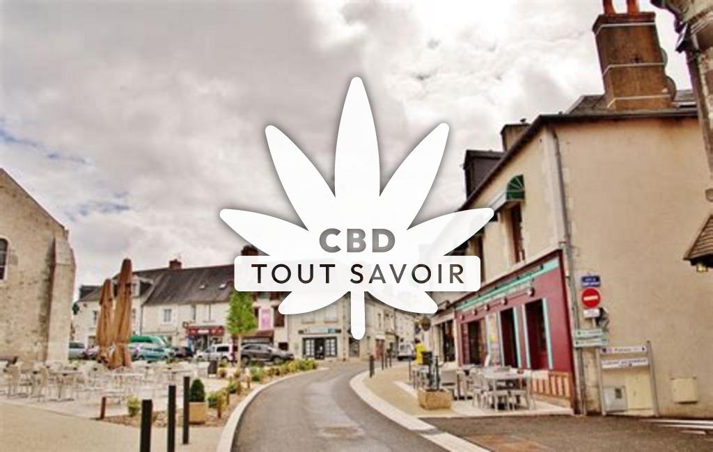 Village à Cour-Cheverny avec feuille Cannabis CBD