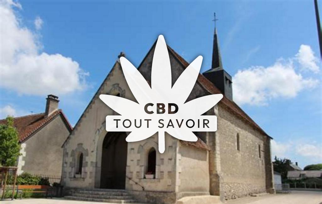 Village à Oisly avec feuille Cannabis CBD
