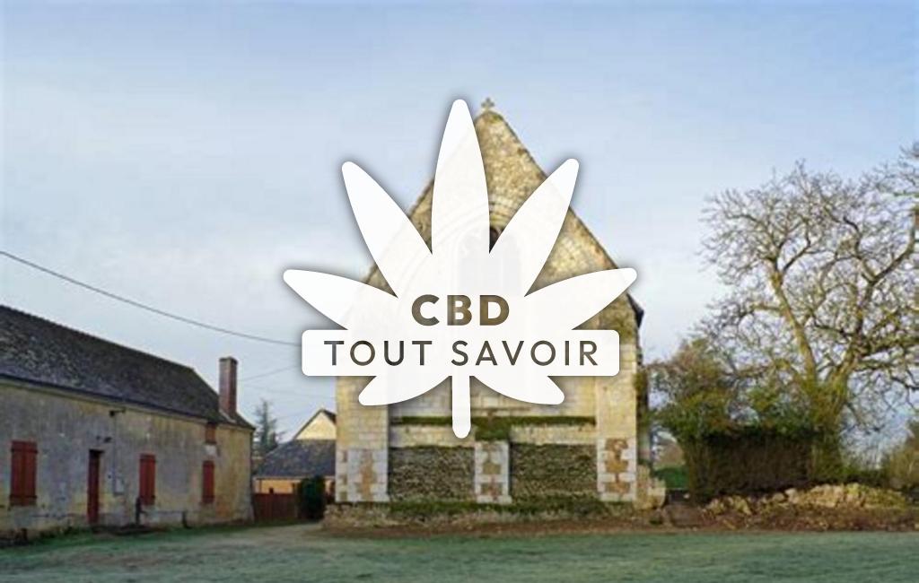 Village à Fontaine-les-Coteaux avec feuille Cannabis CBD