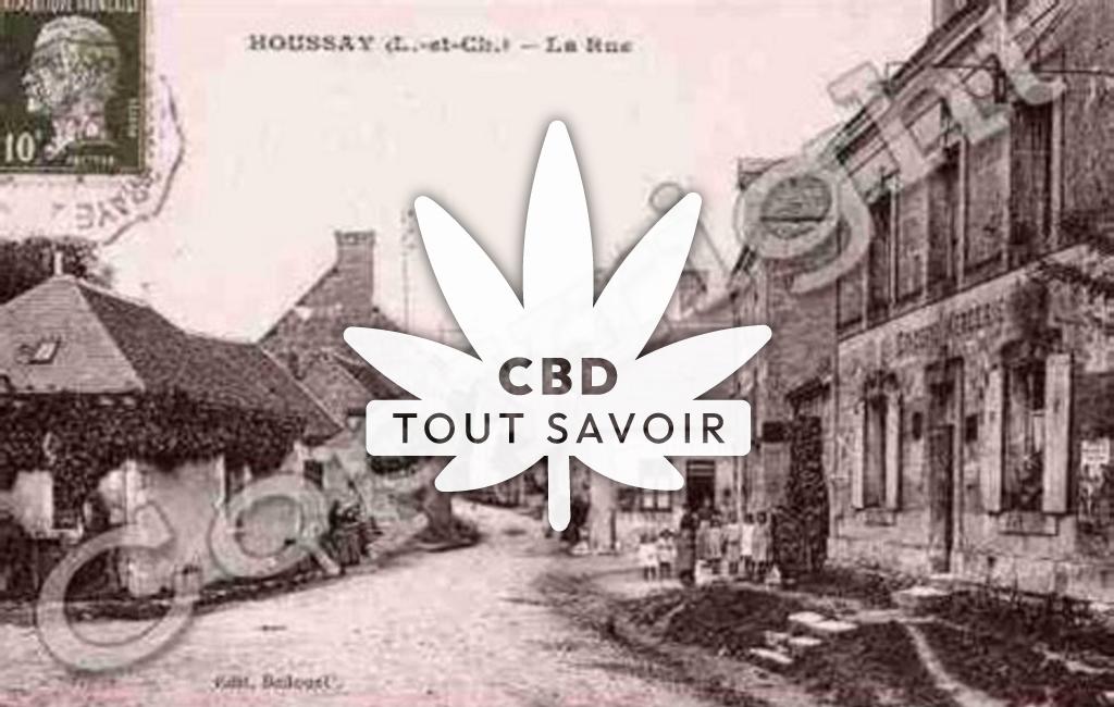 Village à Houssay avec feuille Cannabis CBD