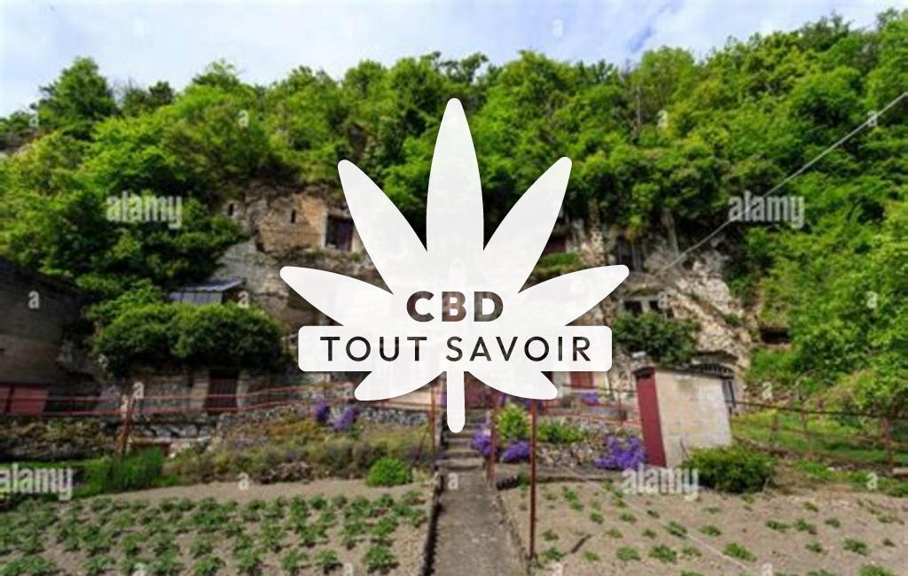 Village à Les-Roches-l'Eveque avec feuille Cannabis CBD