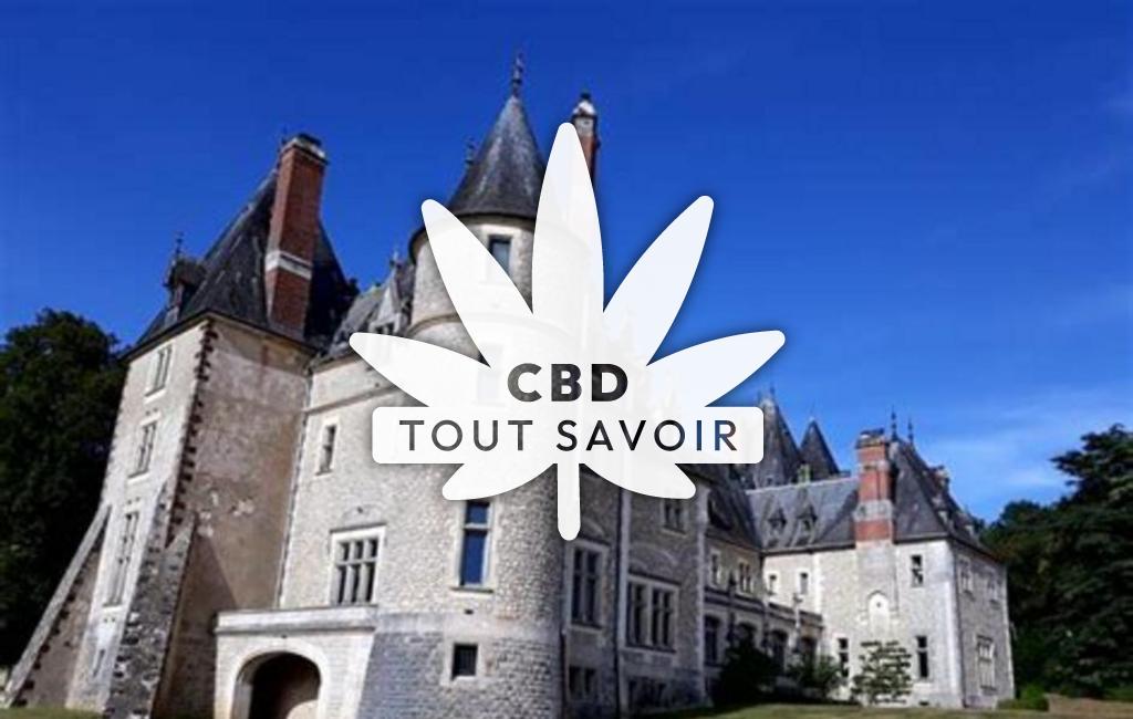 Village à Montrouveau avec feuille Cannabis CBD