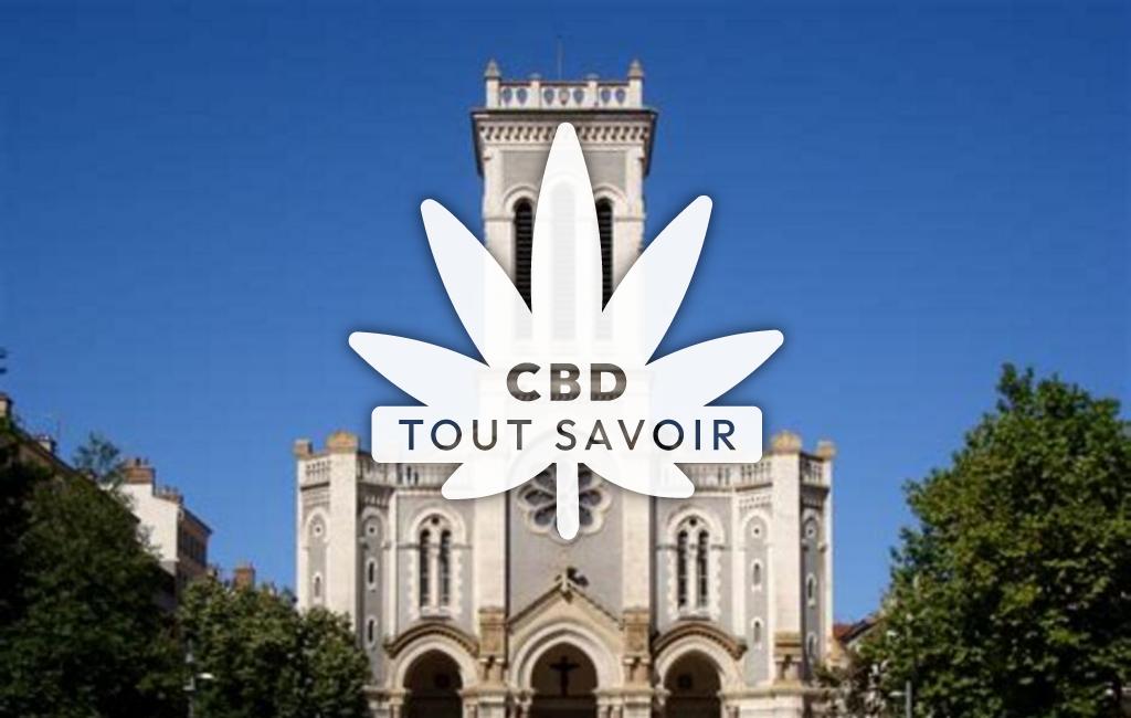 Village à Saint-Etienne avec feuille Cannabis CBD