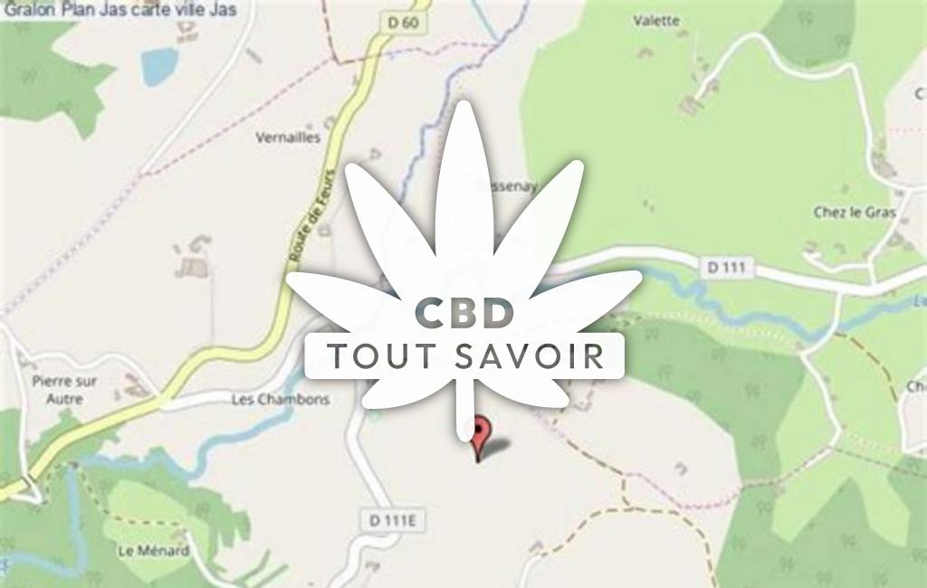 Village à Jas avec feuille Cannabis CBD