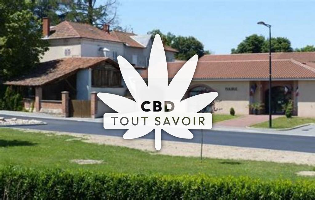 Village à Mizerieux avec feuille Cannabis CBD