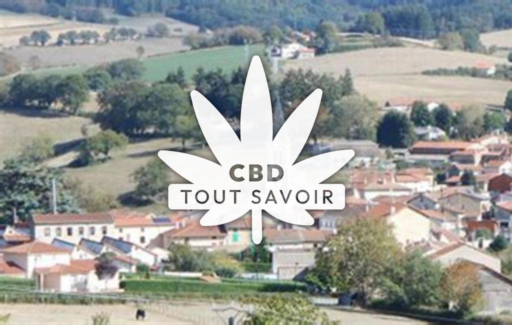 Village à Chirassimont avec feuille Cannabis CBD