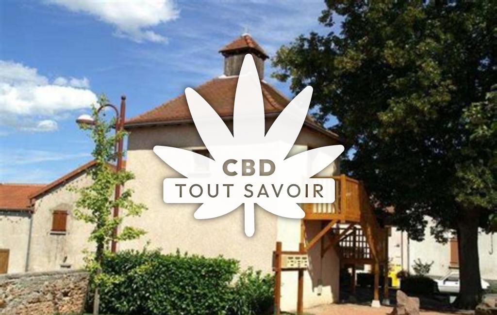 Village à Saint-Cyr-de-Favieres avec feuille Cannabis CBD