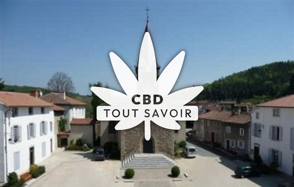 Village à Leigneux avec feuille Cannabis CBD