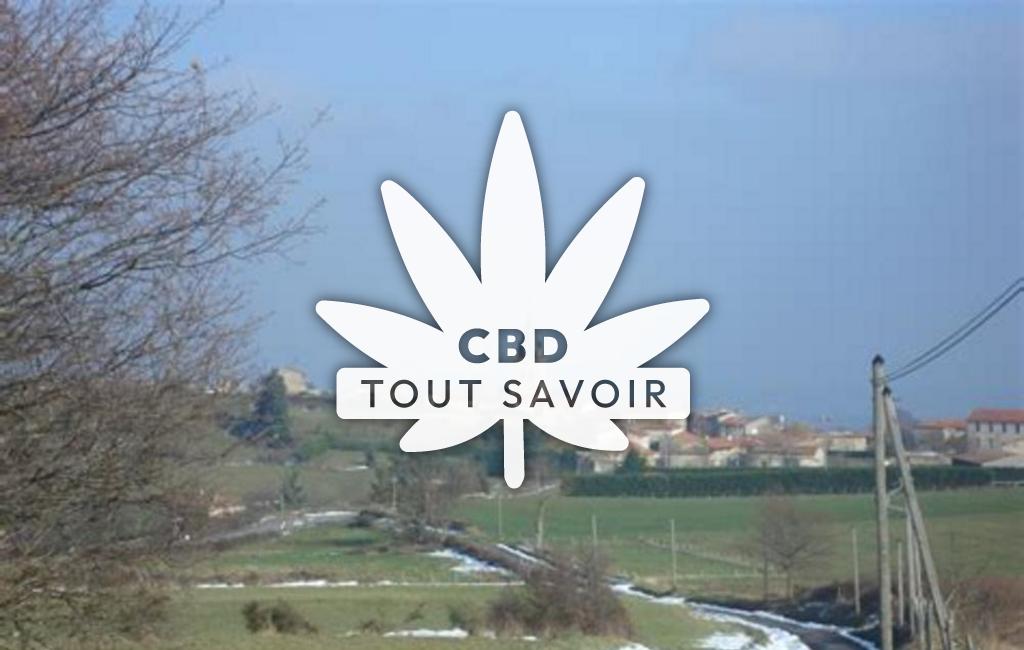Village à Saint-Sixte avec feuille Cannabis CBD