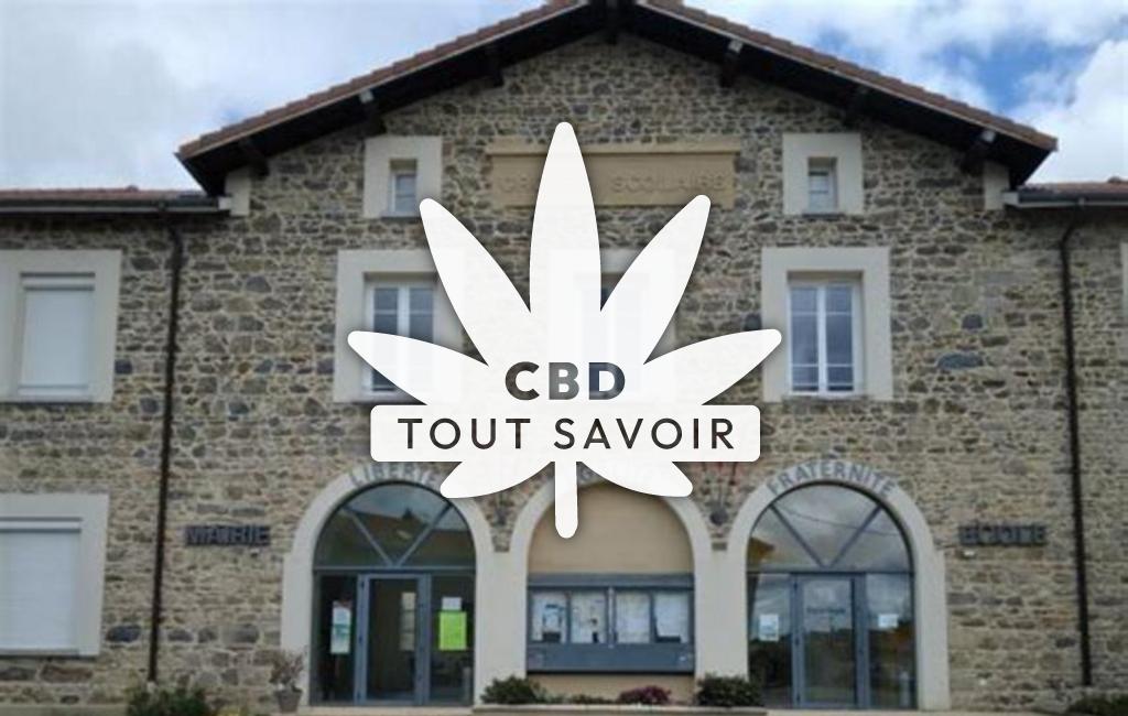 Village à Fontanes avec feuille Cannabis CBD