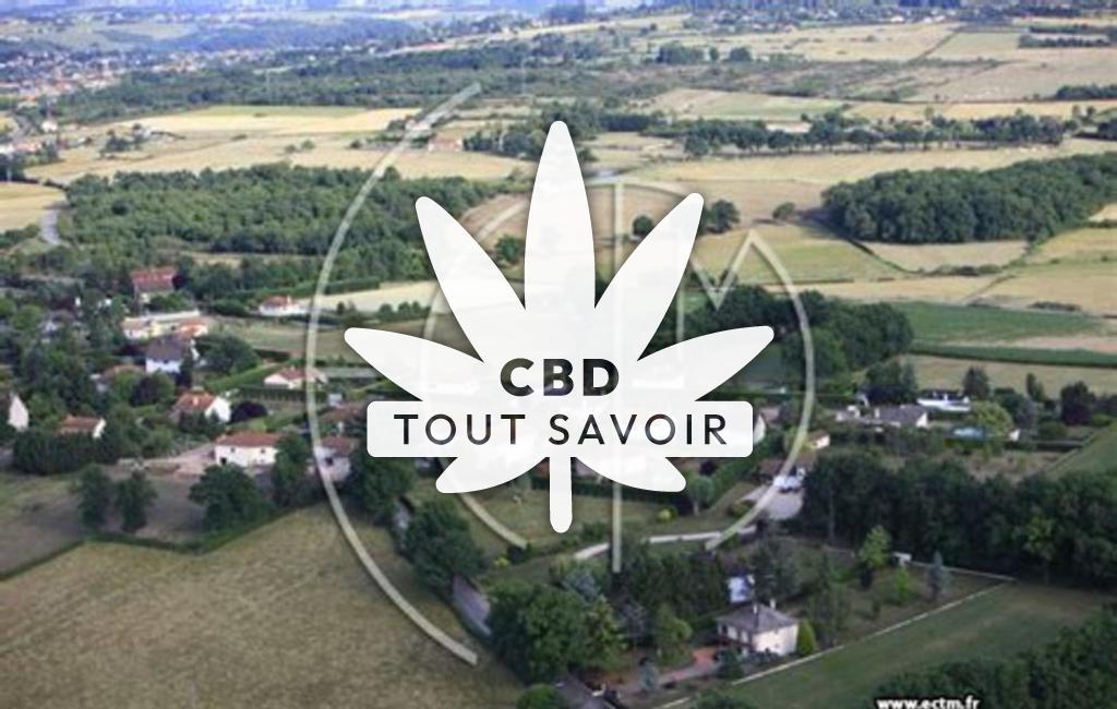 Village à Ouches avec feuille Cannabis CBD