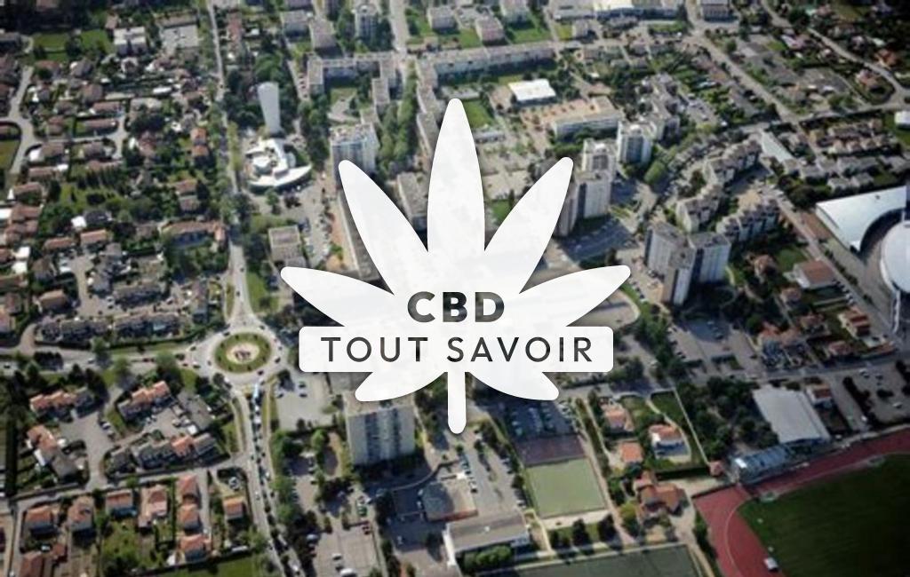 Village à Andrezieux-Boutheon avec feuille Cannabis CBD
