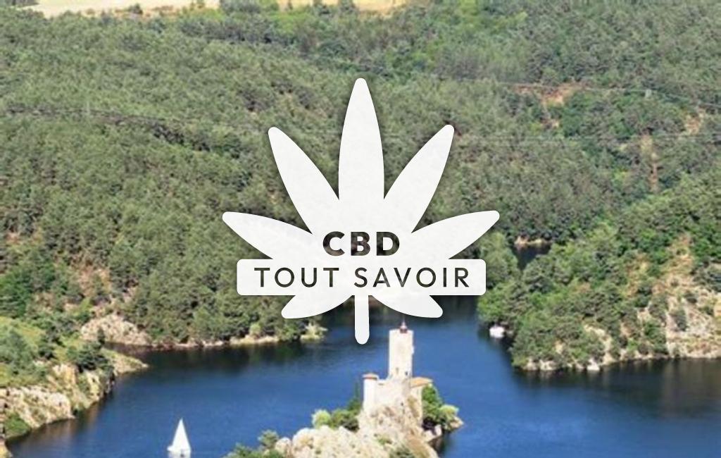 Village à Chambles avec feuille Cannabis CBD