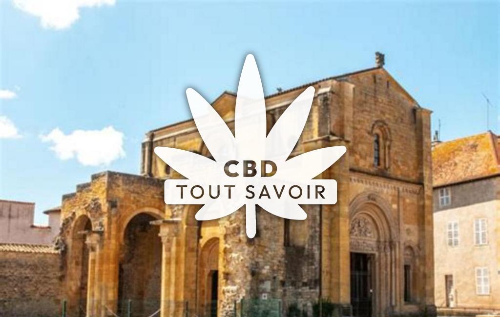 Village à Charlieu avec feuille Cannabis CBD