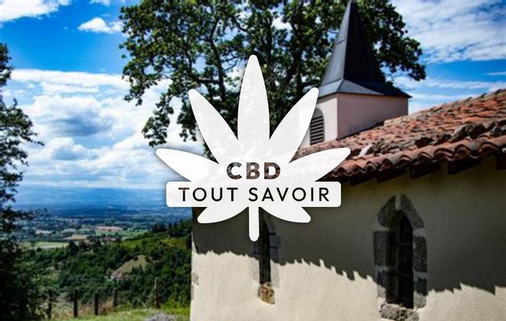 Village à Bellegarde-en-Forez avec feuille Cannabis CBD