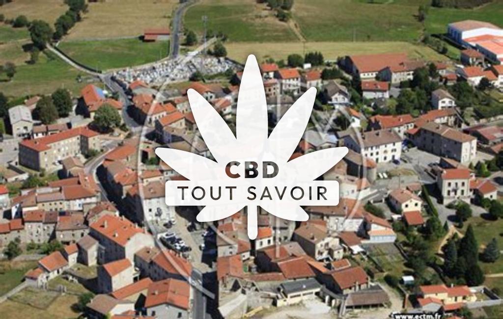 Village à Saint-Maurice-en-Gourgois avec feuille Cannabis CBD