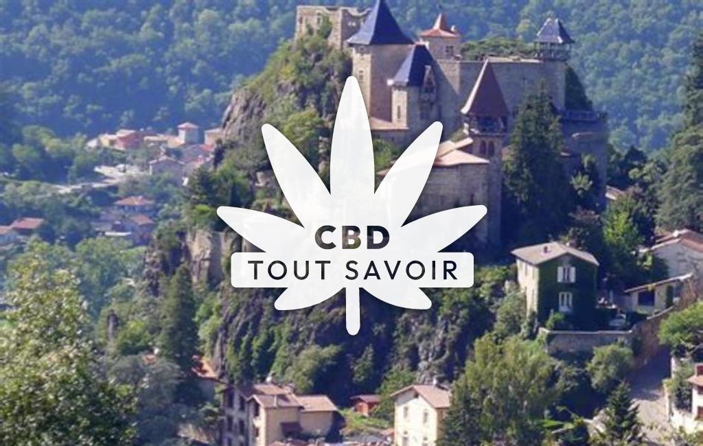Village à Saint-Paul-en-Cornillon avec feuille Cannabis CBD