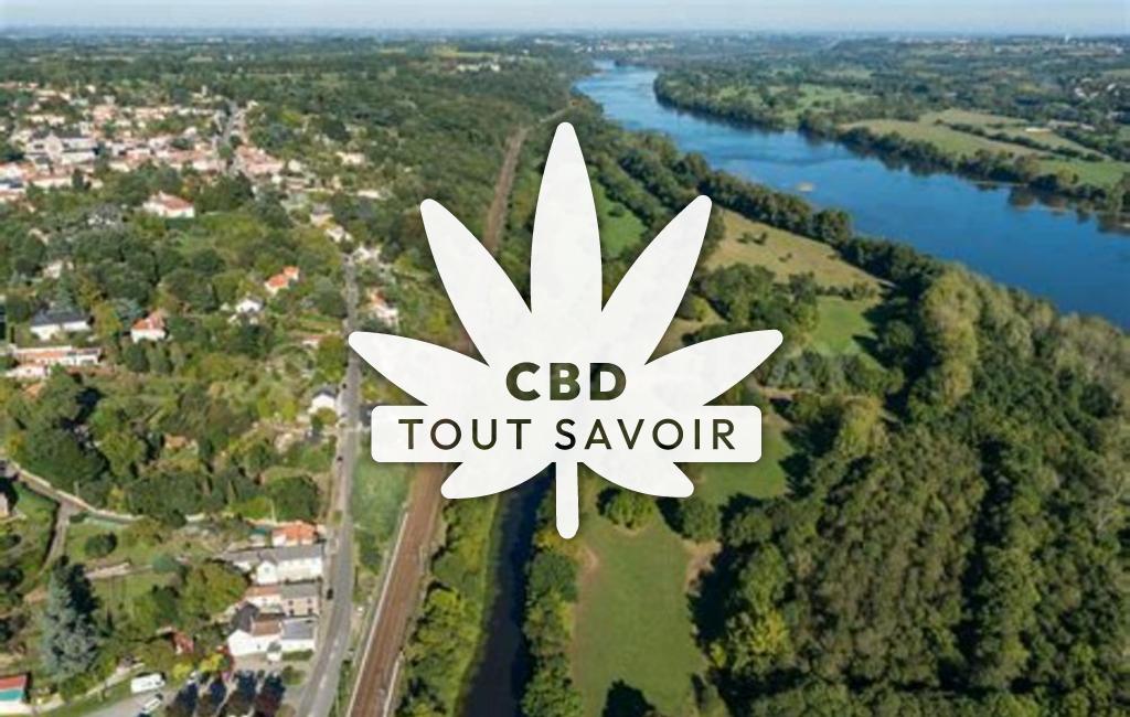 Village à Cellieu avec feuille Cannabis CBD