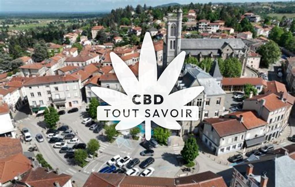 Village à Saint-Galmier avec feuille Cannabis CBD
