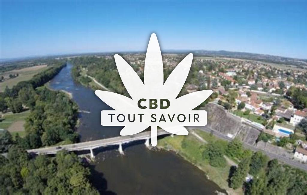 Village à Veauche avec feuille Cannabis CBD