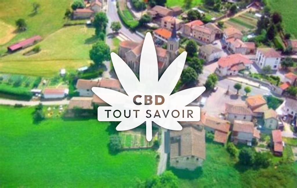 Village à Saint-Marcel-D'Urfe avec feuille Cannabis CBD
