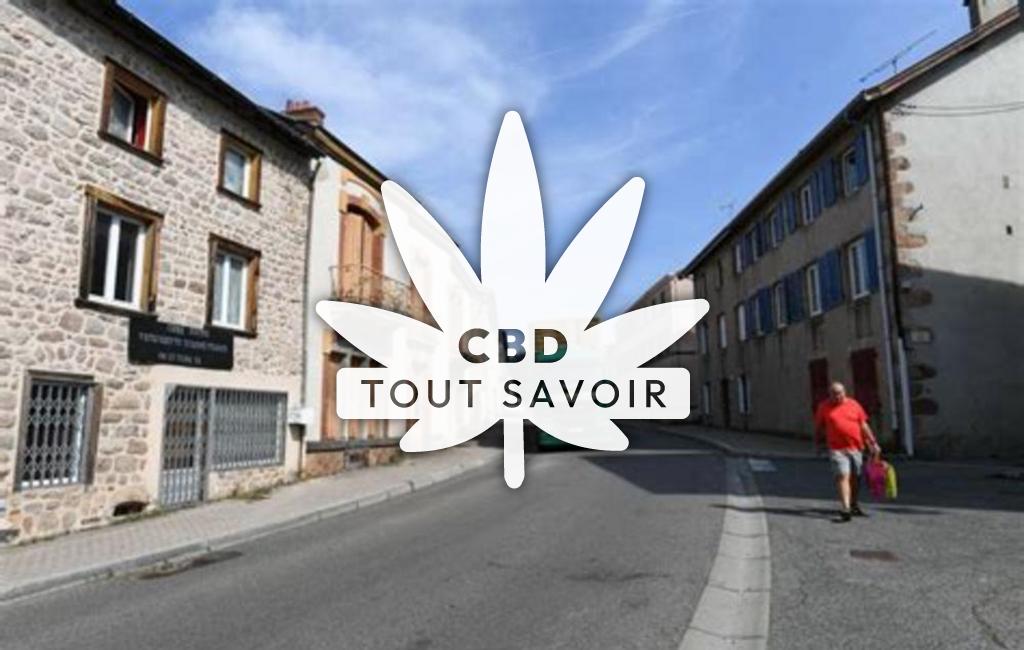 Village à Noiretable avec feuille Cannabis CBD