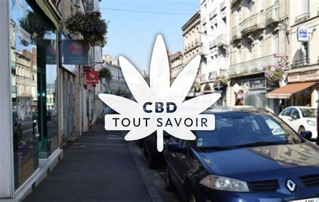 Village à Le-Chambon-Feugerolles avec feuille Cannabis CBD