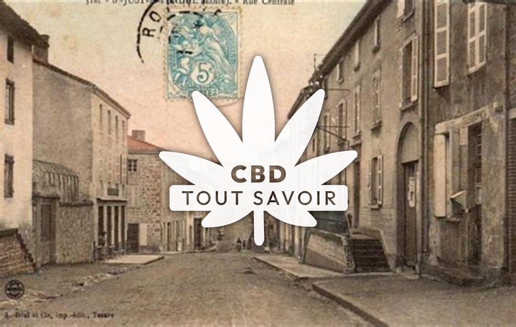 Village à Saint-Just-la-Pendue avec feuille Cannabis CBD