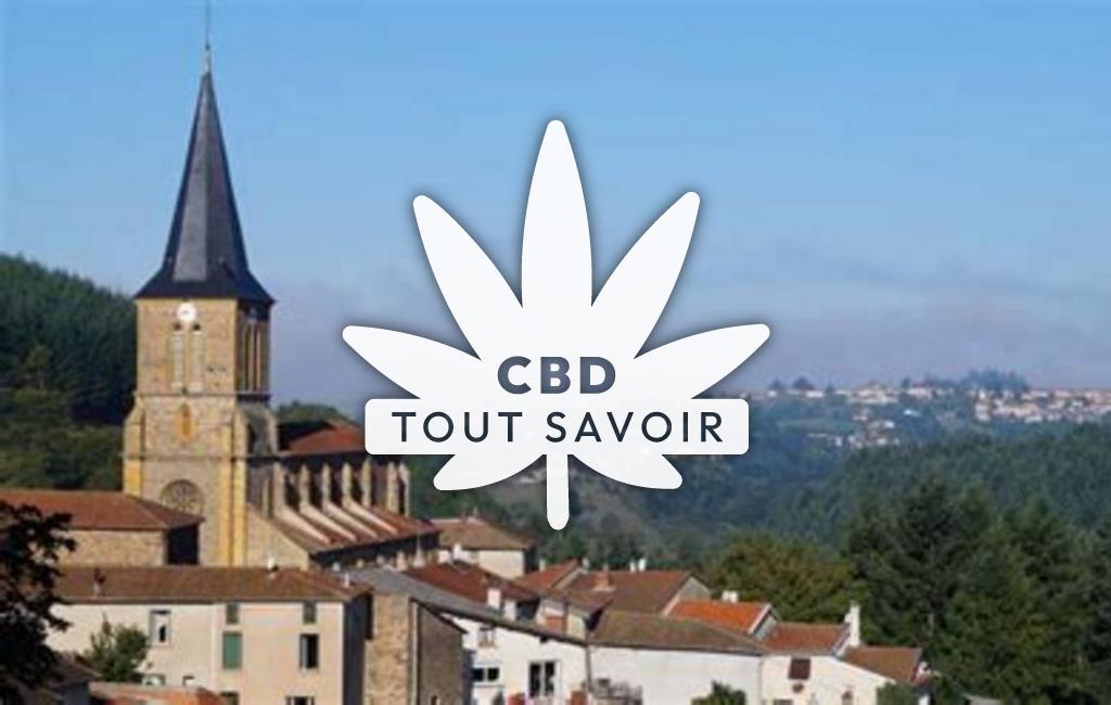 Village à Sainte-Colombe-sur-Gand avec feuille Cannabis CBD