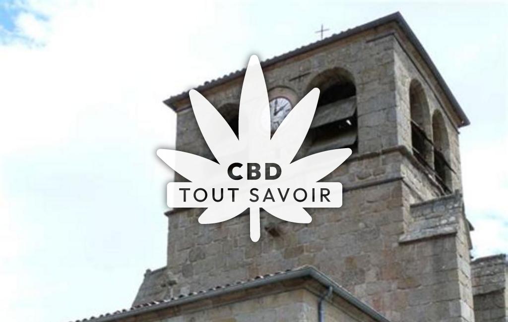 Village à Gumieres avec feuille Cannabis CBD