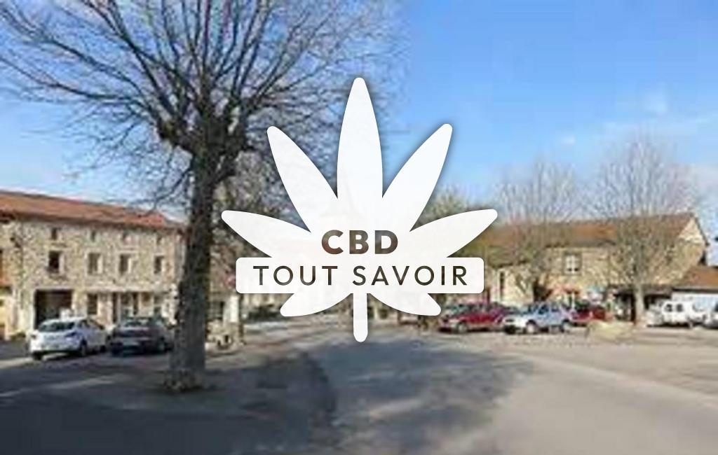 Village à Soleymieux avec feuille Cannabis CBD