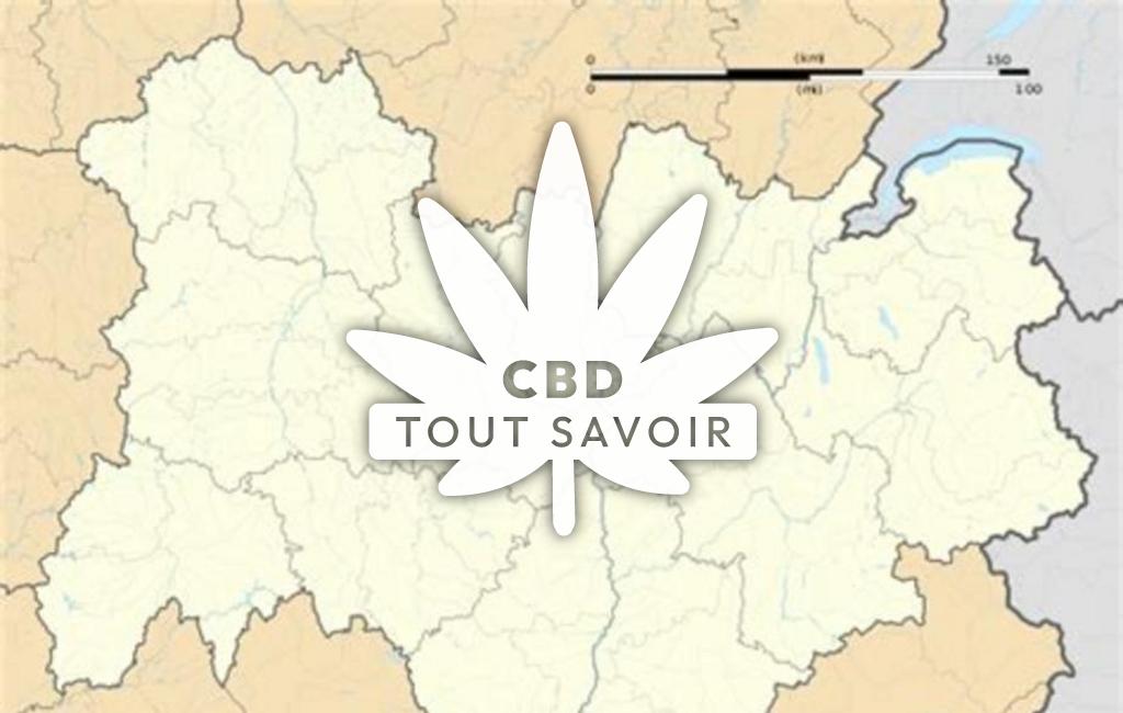 Village à Pinay avec feuille Cannabis CBD