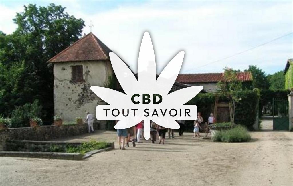Village à Chalain-D'Uzore avec feuille Cannabis CBD