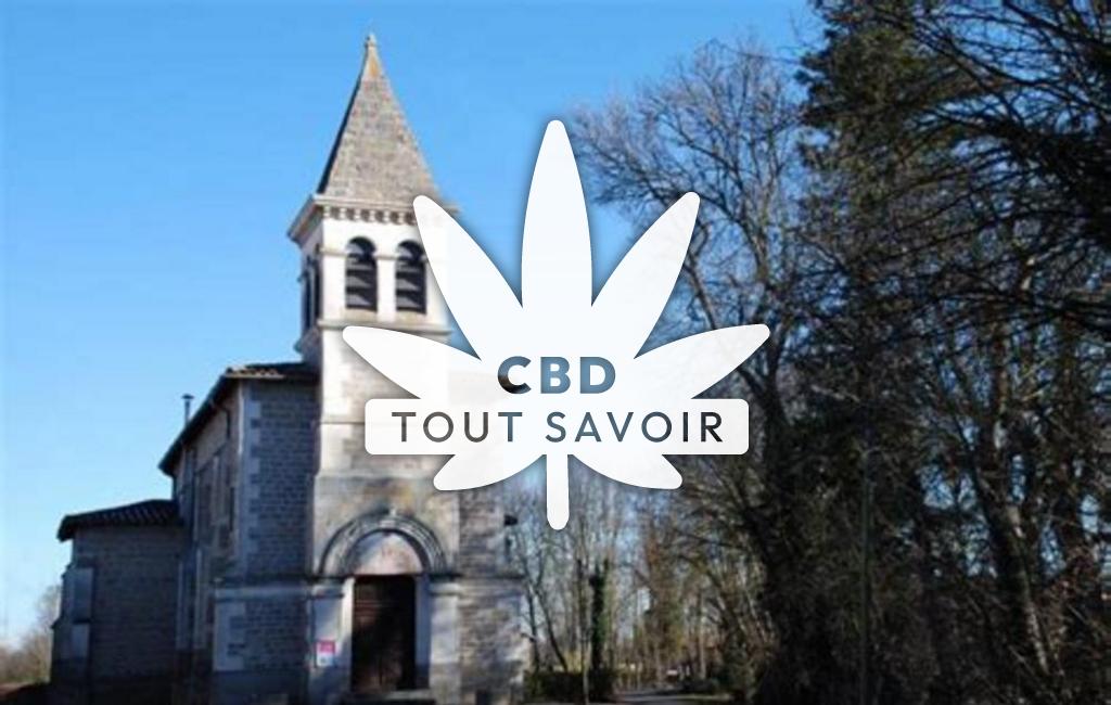 Village à Grezieux-le-Fromental avec feuille Cannabis CBD