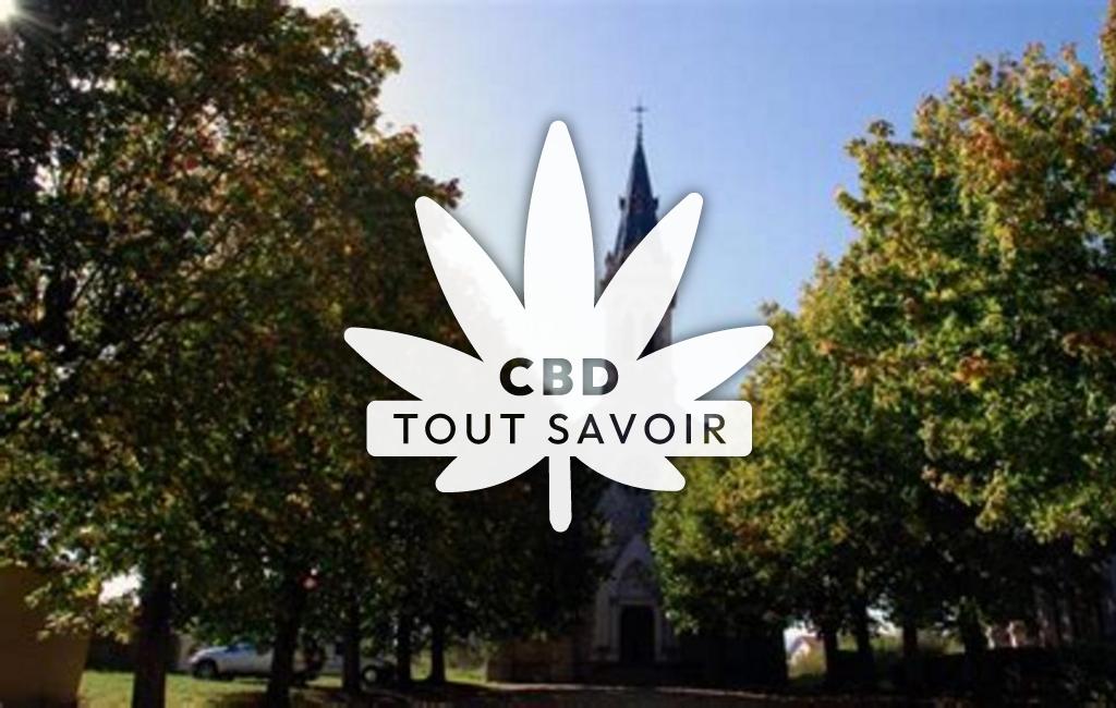 Village à Magneux-Haute-Rive avec feuille Cannabis CBD