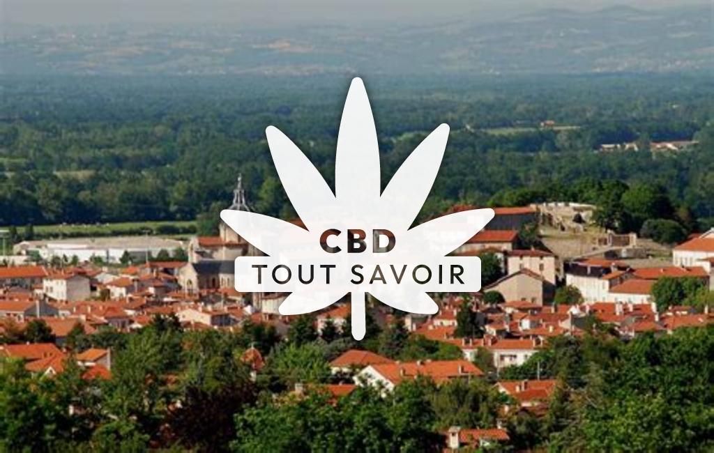 Village à Montbrison avec feuille Cannabis CBD